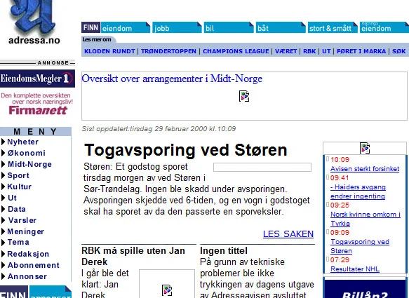 adressa-2000 Adressa.no i år 2000