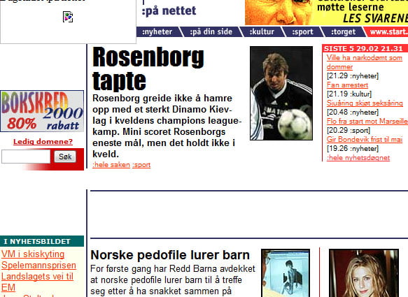 Dagbladet.no (Fra år 2000 - Merk dere at RBK her er i CL i motsetning til dagens nedgang i sporten)