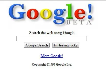 google Google.com - Forsiden til Google har stort sett vært uendret siden de lanserte, og de har gjort STOR suksess med akkurat dette designet