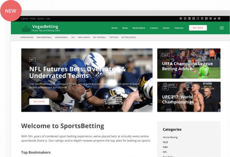 Anmeldelse av VegasHero Sports Betting Theme