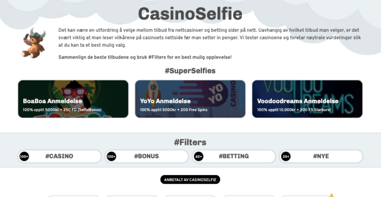 anmeldelse av casinoselfie
